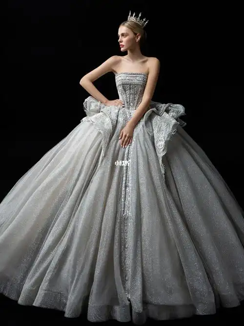 白色婚纱看腻了71来看看银色星空纱