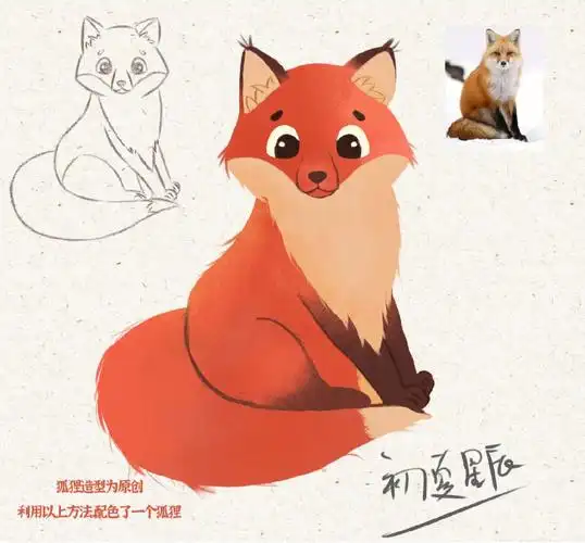 零基础动物插画小狐狸