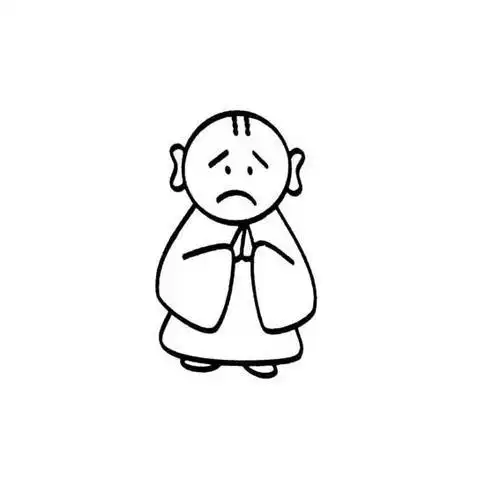 苦恼的小和尚画法人物表情-儿童简笔画大全