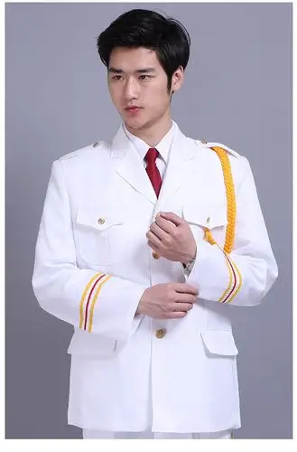 舞台表演服_礼仪演出服舞台军队白色三杠乐队制服升国旗服装男 - 阿里