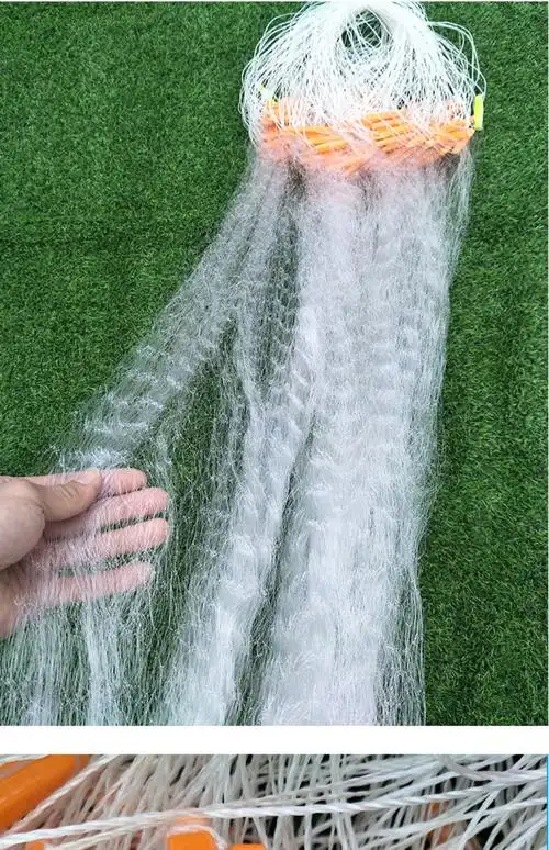 单层白丝网渔网丝网鱼网粘网沾渔网捕鱼网沉网拉网挂网白条网渔具