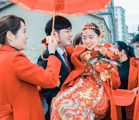 幸福的新娘接亲