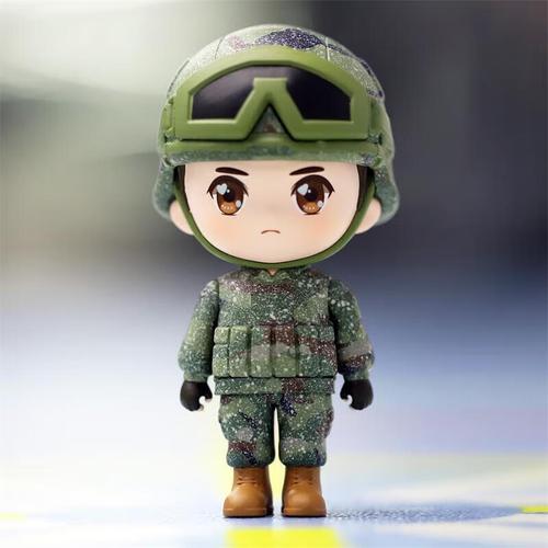 云漫卿兵小萌漫画兵哥哥公仔卡通玩偶车摆件小卤蛋军人娃娃潮玩 丛林