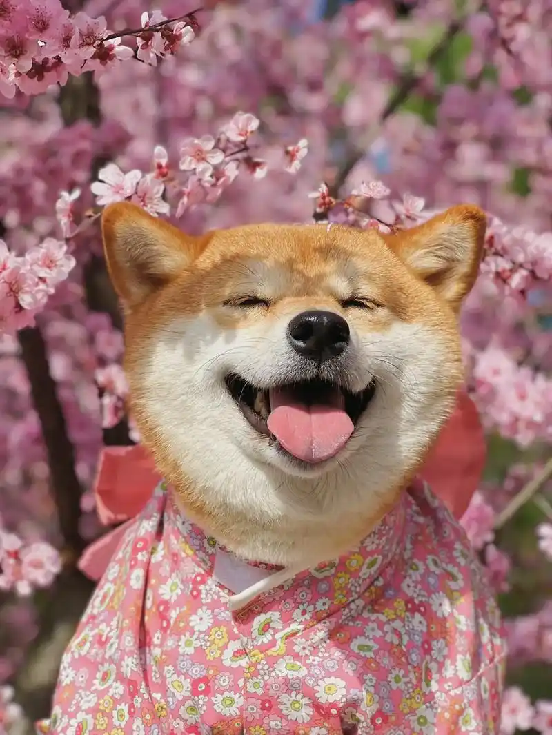 我家阿柴真真真可爱～#柴犬微笑图片 #卡通柴犬表情包 #樱花 - 抖音