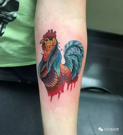 十二生肖纹身公鸡纹身图案