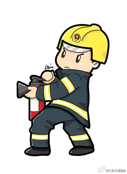 卡通消防员