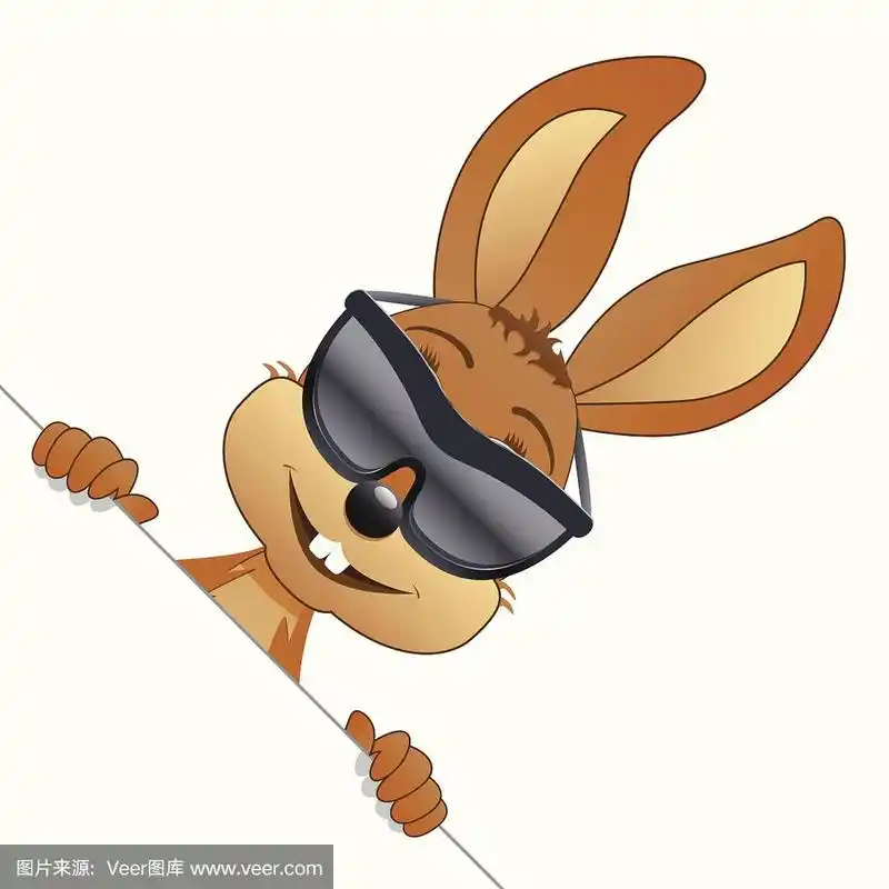 戴着黑色太阳镜的复活节兔子