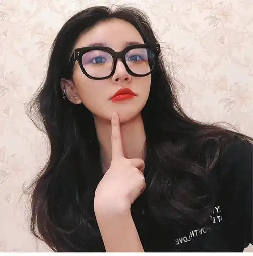 配度数复古装饰变色学生护目黑框眼镜黑框174超轻薄防蓝光镜片01500度