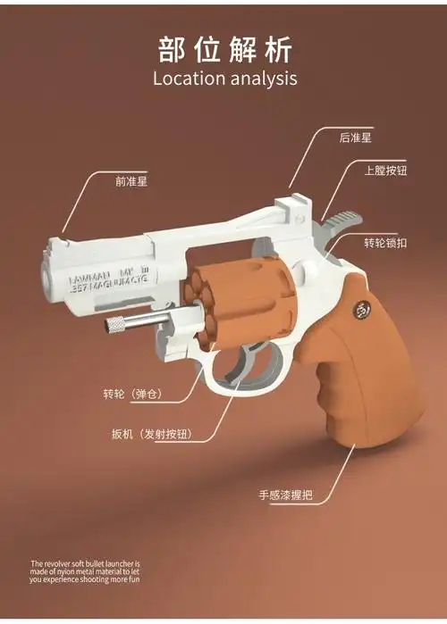 小月亮小左轮软弹枪zp5玩具手小枪儿童吃鸡枪男孩柯