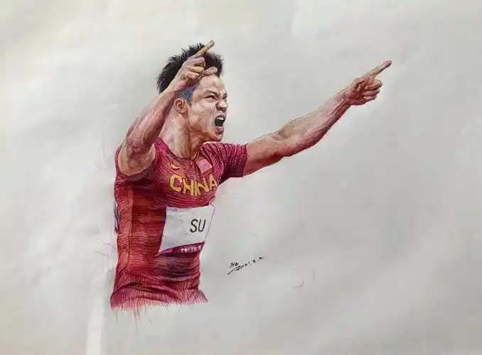 东京奥运圆珠笔画苏炳添一站封神09