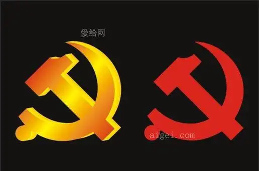 立体和扁平化效果党徽标志矢量素材_cdr - 大小:15k-元素素材 背景