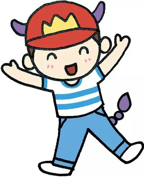 自信的小男孩简笔画卡通