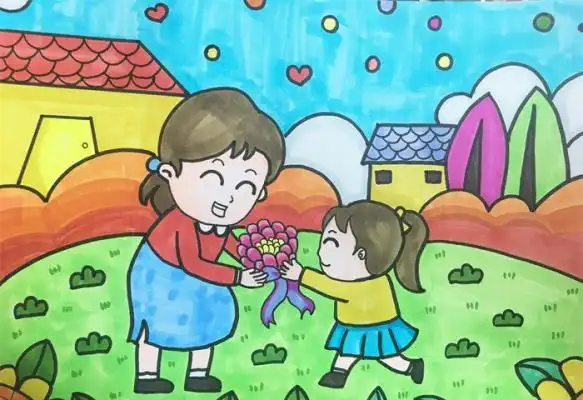 母亲节送给妈妈的画怎么画,母亲节孩子送妈妈的画
