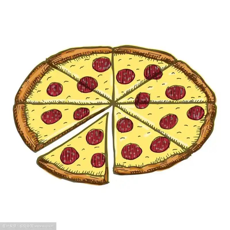 复古披萨画手绘颜色