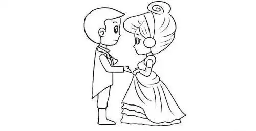 彩色公主和王子简笔画教程画法 简单又漂亮公主和王子简笔画怎么画