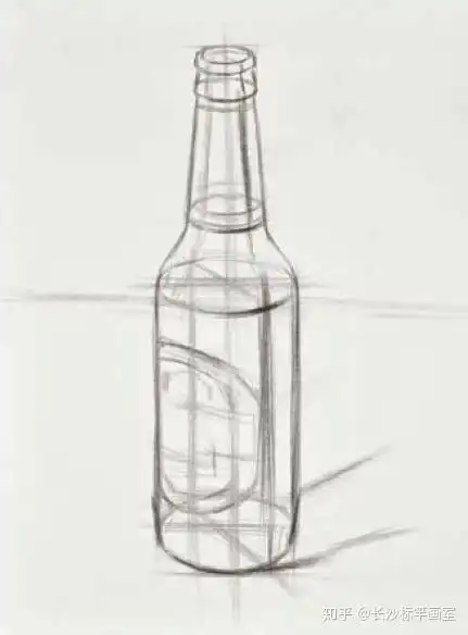 【标竿画室】素描静物啤酒瓶的质感怎么表达