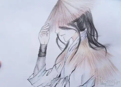 《倩女幽魂》玩家彩铅手绘 刀客卓断水