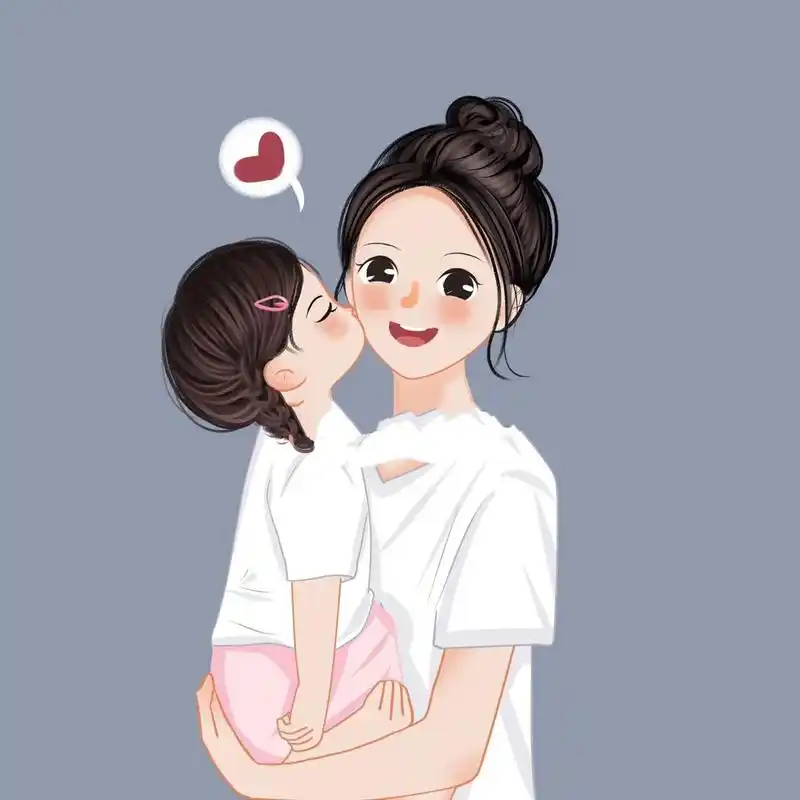 一家四口「两女娃」亲子头像 | 背景	 你们成长的道路千姿百态,呆萌