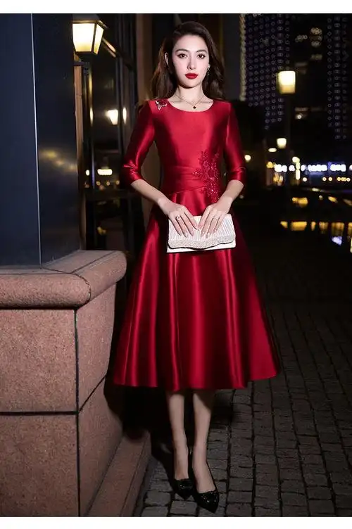 婆婆装婚礼服高贵2022新款喜婆婆敬酒服婚礼婚宴装年轻妈妈晚礼服裙