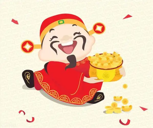 奏仙乐,腾祥云,恩赐金银聚宝盆;欢声唱,笑开颜,喜迎如意发财年!