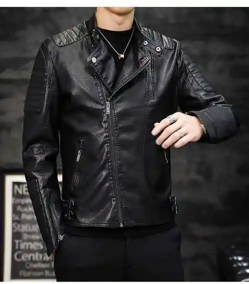 南极人真皮皮衣男新款休闲修身加绒加厚男士男式男生机车帅气男装潮流