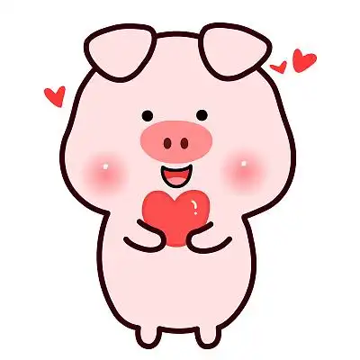 小猪情侣头像一左一右有爱心,可爱头像图片