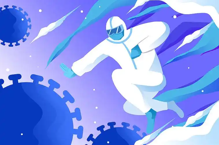 医生抗击新冠病毒插画图片