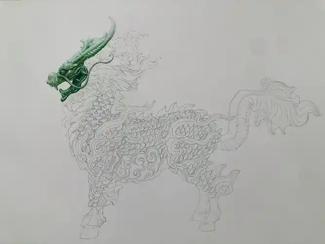 彩铅画《玉麒麟》|纯艺术|绘画|一兮手绘 - 原创作品 - 站酷 (zcool)