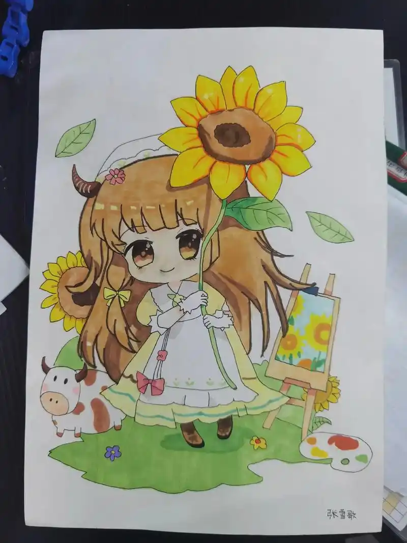 三年级学生马克笔星座漫画手绘#马克笔手绘 - 抖音