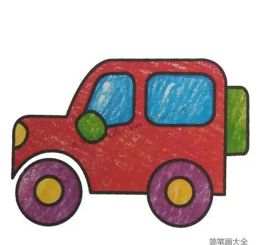 幼儿学画吉普车交通工具简笔画简笔画大全