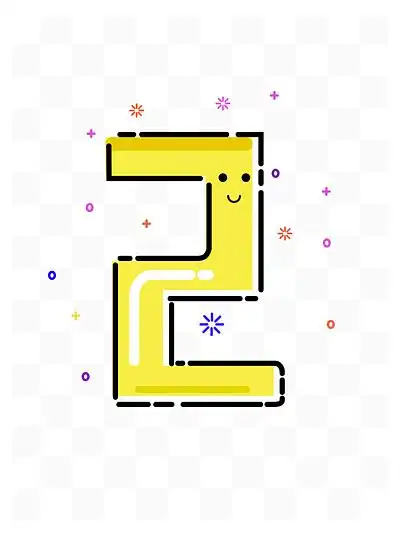 mbe风格可爱 i>数 /i> i>字 /i> i>2 /i>笑脸装饰图案免扣元素