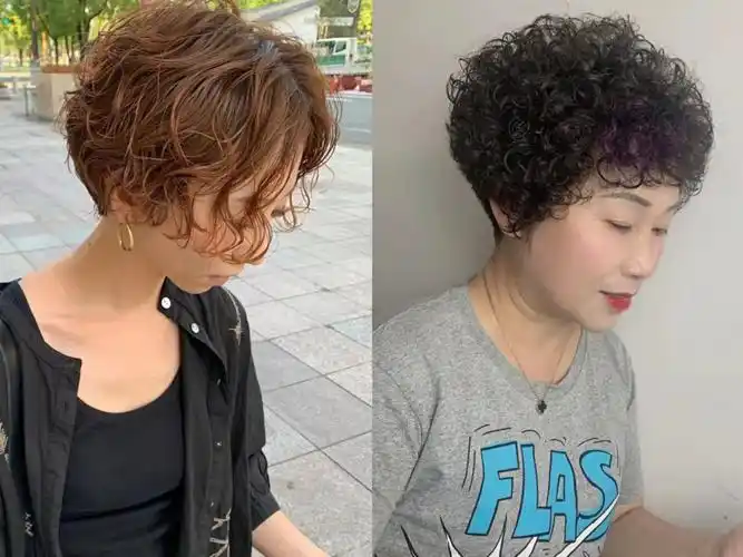 年过五十,选择烫发发型的时候,参照四十岁人的感觉,结合流行趋势,再