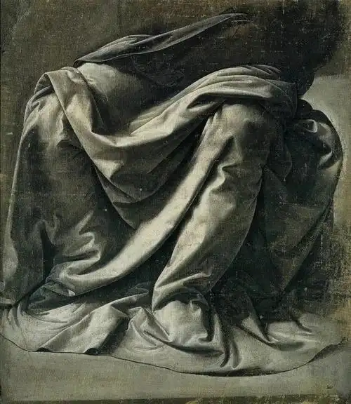 经典素描布褶达芬奇