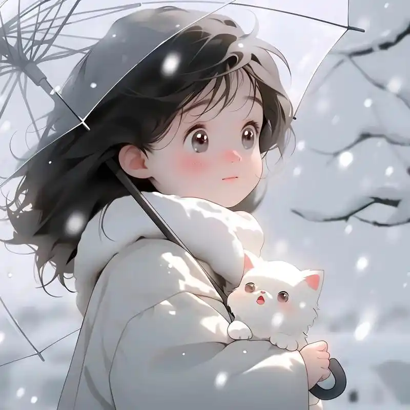 冬日氛围感唯美可爱女生动漫头像 请用一张照片开启你冬天的故事吧