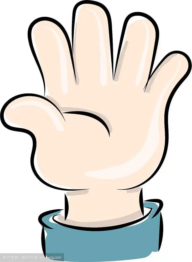 白色背景上的小手