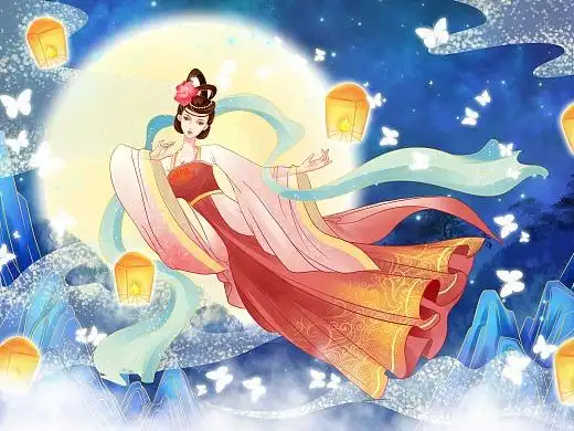 古风国潮中秋节嫦娥奔月