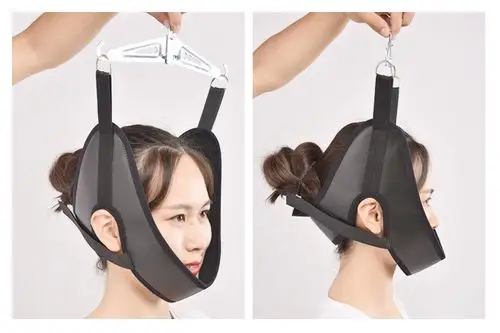 希跃加大舒适颈椎牵引带家用皮革加厚 颈椎矫形固定带 颈椎枕合带