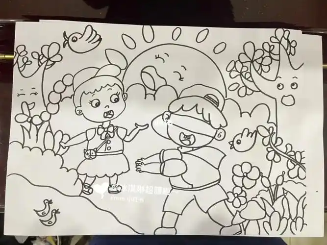 我们一起捉迷藏呀幼师儿童画