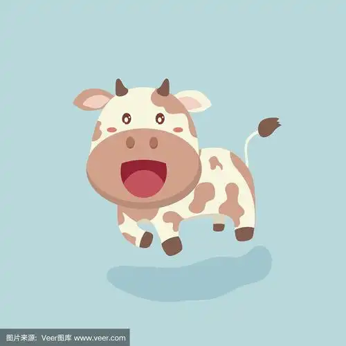 可爱的卡通牛.