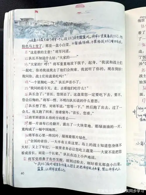 小学语文五年级上册第15课《小岛》预习复习笔记