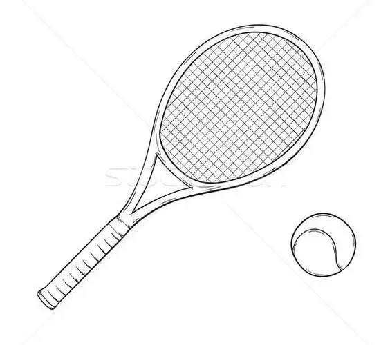 商业照片: 网球拍 · 素描 ·球· 孤立 · 运动 ·笔