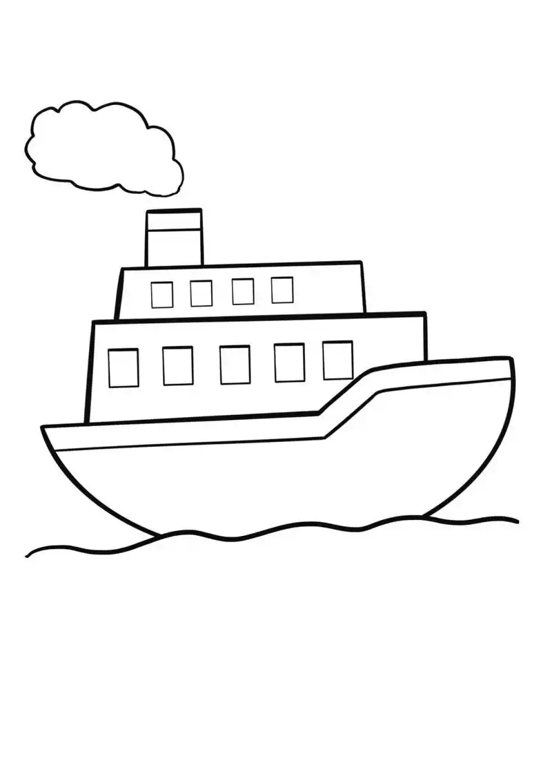 简笔画教程分享 轮船