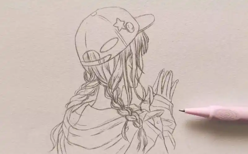 动漫女孩这样画太简单了吧!有手就行,快来和我一起画