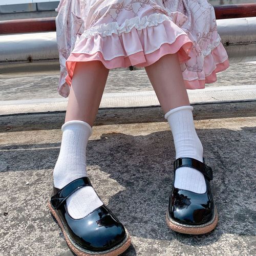 春季女袜中筒洛丽塔白色女生jk棉袜日可爱lolita中筒袜