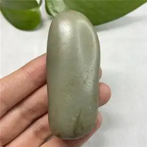 好型青白玉独籽把件新疆和田青白玉籽料原石细润和田籽料原籽玉石