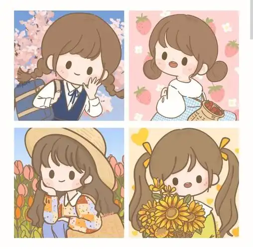 4人女生闺蜜头像