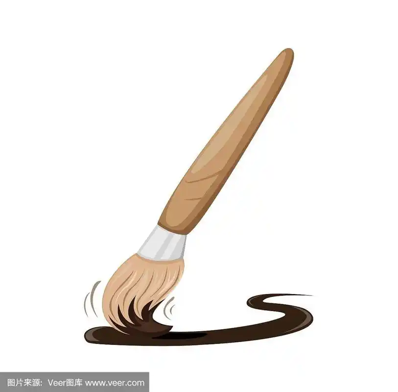 毛笔和墨水,传统的书法或绘画来自中国,日本.