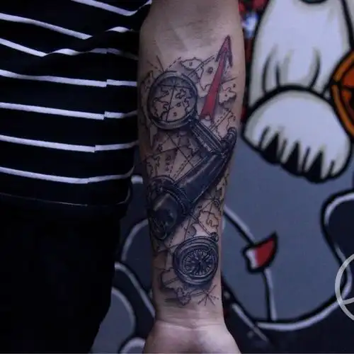 航海图_纹身图案手稿图片_风干的咸鱼的纹身作品集