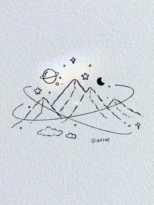 ins风简笔画教程历经山河人间值得