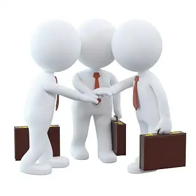 手搭在一起加油团结合作的商务3d小人png素材3d小人元素